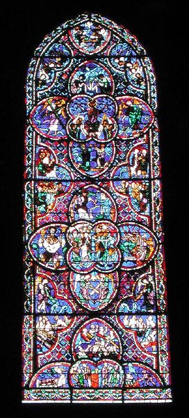 Lancet window depicting the Last Judgement by French School